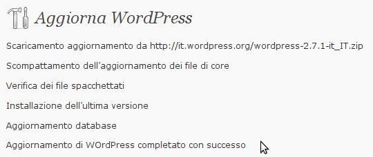 Aggiornamento WordPress 2