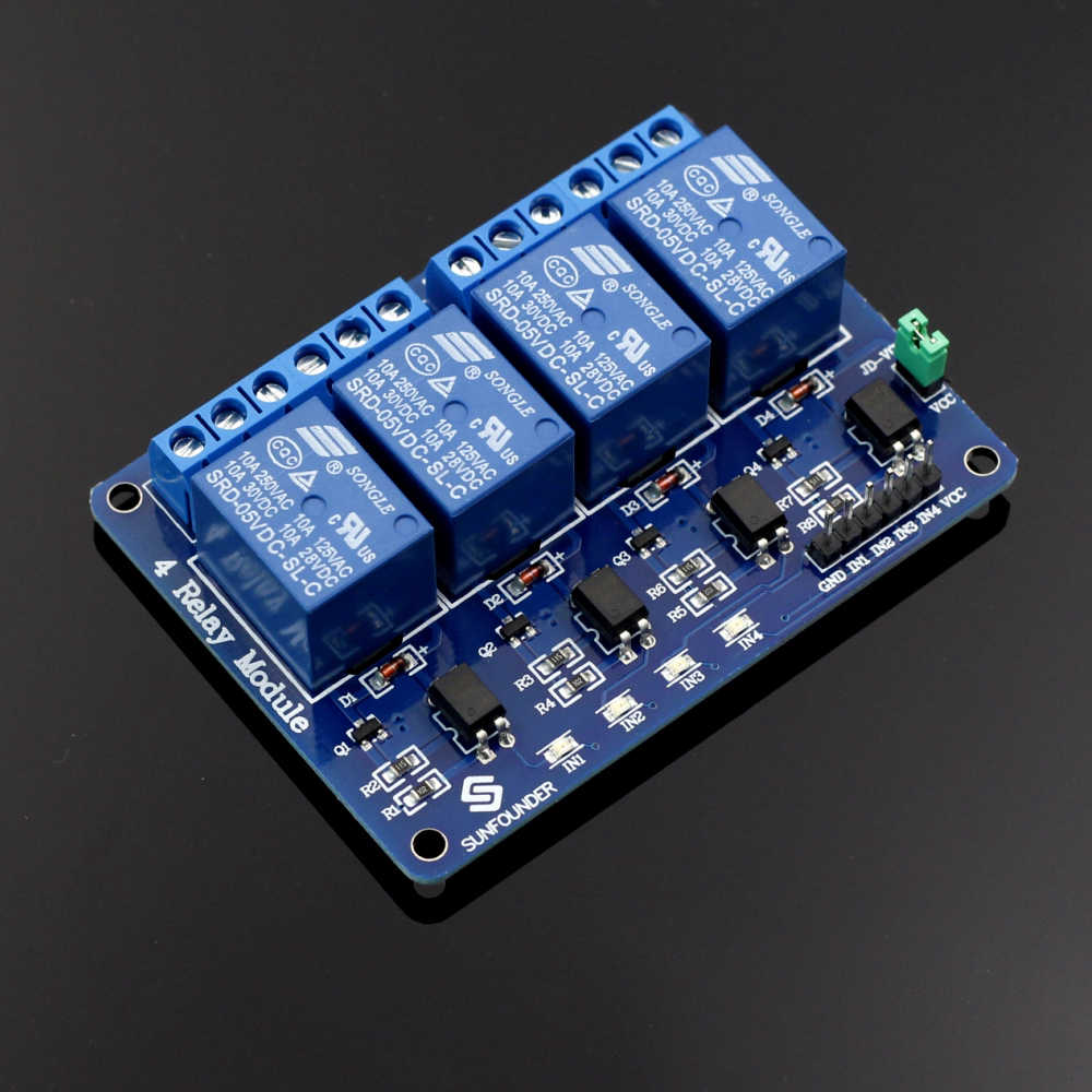 SunFounder 4 Channel 5V Relay Shield Module